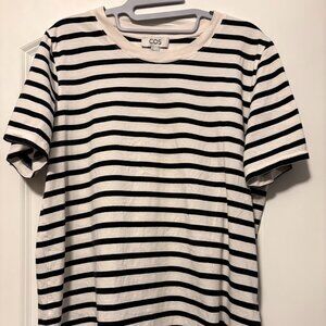 COS regular fit t-shirt striped size L